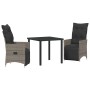 Conjunto de Comedor de Jardín 3 pcs Gris ratán sintético en Sillas de jardín | Comprar online en Foru.es