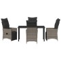 Conjunto de Comedor de Jardín 5 pcs Gris ratán sintético en Sillas de jardín | Comprar online en Foru.es