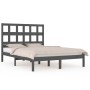 Estructura de cama de madera maciza de pino gris 200x200 cm de vidaXL, Camas y somieres - Ref: Foro24-3104500, Precio: 161,60...