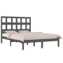 Estructura de cama de madera maciza de pino gris 200x200 cm de vidaXL, Camas y somieres - Ref: Foro24-3104500, Precio: 161,60...