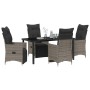 Conjunto de Comedor de Jardín 5 pcs Gris ratán sintético en Sillas de jardín | Comprar online en Foru.es