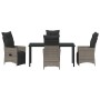 Conjunto de Comedor de Jardín 5 pcs Gris ratán sintético en Sillas de jardín | Comprar online en Foru.es