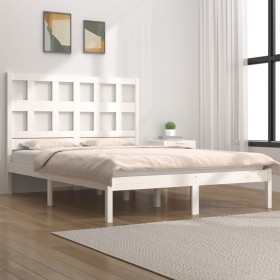 Estructura de cama madera maciza de pino blanca 120x200 cm de vidaXL, Camas y somieres - Ref: Foro24-3104474, Precio: 118,71 ...