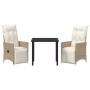 Conjunto de Comedor de Jardín 3 pcs Beige ratán sintético en Sillas de jardín | Comprar online en Foru.es