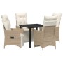 Conjunto de Comedor de Jardín 5 pcs Beige ratán sintético en Sillas de jardín | Comprar online en Foru.es