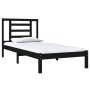 Estructura de cama madera maciza de pino negra 100x200 cm de vidaXL, Camas y somieres - Ref: Foro24-3104342, Precio: 120,36 €...