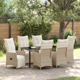 Conjunto de Comedor de Jardín 7 pcs Beige ratán sintético en Sillas de jardín | Comprar online en Foru.es