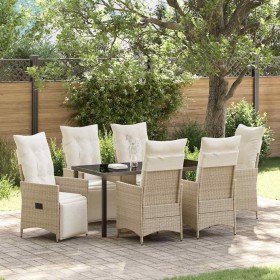 Conjunto de Comedor de Jardín 7 pcs Beige ratán sintético en Sillas de jardín | Comprar online en Foru.es