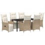 Conjunto de Comedor de Jardín 7 pcs Beige ratán sintético en Sillas de jardín | Comprar online en Foru.es