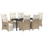 Conjunto de Comedor de Jardín 7 pcs Beige ratán sintético en Sillas de jardín | Comprar online en Foru.es