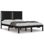 Estructura de cama de madera maciza de pino negra 140x190 cm de vidaXL, Camas y somieres - Ref: Foro24-3104397, Precio: 169,1...