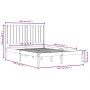 Estructura de cama de madera maciza de pino negra 140x190 cm de vidaXL, Camas y somieres - Ref: Foro24-3104397, Precio: 169,1...