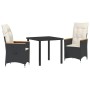Conjunto de Comedor de Jardín 3 pcs Negro ratán sintético en Sillas de jardín | Comprar online en Foru.es