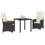 Conjunto de Comedor de Jardín 3 pcs Negro ratán sintético en Sillas de jardín | Comprar online en Foru.es