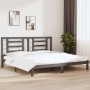 Estructura de cama de madera maciza de pino gris 200x200 cm de vidaXL, Camas y somieres - Ref: Foro24-3104370, Precio: 159,97...