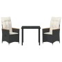 Conjunto de Comedor de Jardín 3 pcs Negro ratán sintético en Sillas de jardín | Comprar online en Foru.es