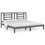 Estructura de cama de madera maciza de pino gris 200x200 cm de vidaXL, Camas y somieres - Ref: Foro24-3104370, Precio: 159,97...