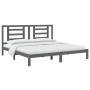 Estructura de cama de madera maciza de pino gris 200x200 cm de vidaXL, Camas y somieres - Ref: Foro24-3104370, Precio: 159,97...
