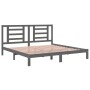 Estructura de cama de madera maciza de pino gris 200x200 cm de vidaXL, Camas y somieres - Ref: Foro24-3104370, Precio: 159,97...