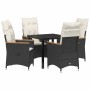 Conjunto de Comedor de Jardín 5 pcs Negro ratán sintético en Sillas de jardín | Comprar online en Foru.es