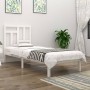 Estructura de cama madera maciza de pino blanco 90x200 cm de vidaXL, Camas y somieres - Ref: Foro24-3104529, Precio: 93,46 €,...