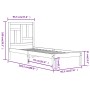 Estructura de cama madera maciza de pino blanco 90x200 cm de vidaXL, Camas y somieres - Ref: Foro24-3104529, Precio: 93,46 €,...