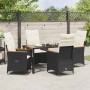 Conjunto de Comedor de Jardín 5 pcs Negro ratán sintético en Sillas de jardín | Comprar online en Foru.es