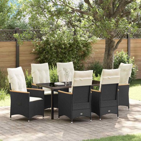 Conjunto de Comedor de Jardín 7 pcs Negro ratán sintético en Sillas de jardín | Comprar online en Foru.es