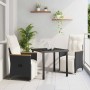Conjunto de Comedor de Jardín 3 pcs Negro ratán sintético en Sillas de jardín | Comprar online en Foru.es