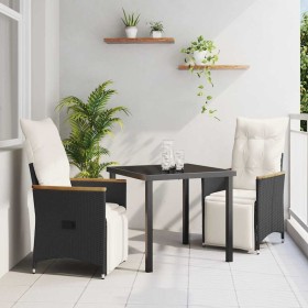 Conjunto de Comedor de Jardín 3 pcs Negro ratán sintético en Sillas de jardín | Comprar online en Foru.es