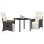 Conjunto de Comedor de Jardín 3 pcs Negro ratán sintético en Sillas de jardín | Comprar online en Foru.es