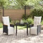 Conjunto de Comedor de Jardín 3 pcs Negro ratán sintético en Sillas de jardín | Comprar online en Foru.es