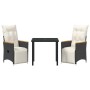 Conjunto de Comedor de Jardín 3 pcs Negro ratán sintético en Sillas de jardín | Comprar online en Foru.es