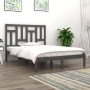 Estructura de cama de madera maciza de pino gris 200x200 cm de vidaXL, Camas y somieres - Ref: Foro24-3104565, Precio: 157,13...