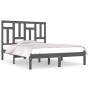 Estructura de cama de madera maciza de pino gris 200x200 cm de vidaXL, Camas y somieres - Ref: Foro24-3104565, Precio: 157,13...