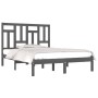Estructura de cama de madera maciza de pino gris 200x200 cm de vidaXL, Camas y somieres - Ref: Foro24-3104565, Precio: 157,13...