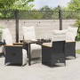 Conjunto de Comedor de Jardín 5 pcs Negro ratán sintético en Sillas de jardín | Comprar online en Foru.es