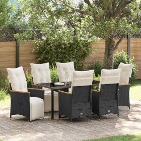 Conjunto de Comedor de Jardín 7 pcs Negro ratán sintético en Sillas de jardín | Comprar online en Foru.es