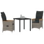 Conjunto de Comedor de Jardín 3 pcs Gris ratán sintético en Sillas de jardín | Comprar online en Foru.es