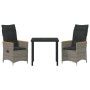 Conjunto de Comedor de Jardín 3 pcs Gris ratán sintético en Sillas de jardín | Comprar online en Foru.es