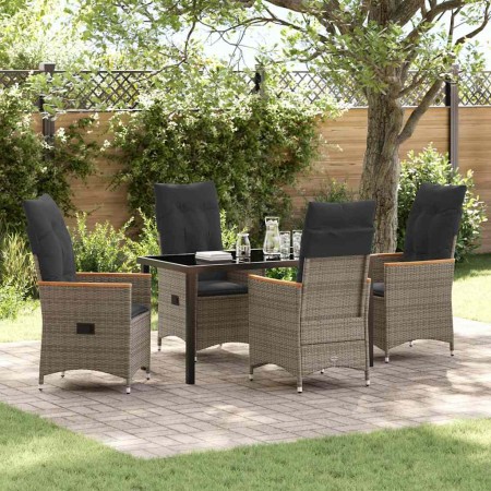 Conjunto de Comedor de Jardín 5 pcs Gris ratán sintético en Sillas de jardín | Comprar online en Foru.es