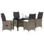 Conjunto de Comedor de Jardín 5 pcs Gris ratán sintético en Sillas de jardín | Comprar online en Foru.es