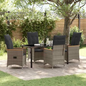Conjunto de Comedor de Jardín 5 pcs Gris ratán sintético en Sillas de jardín | Comprar online en Foru.es