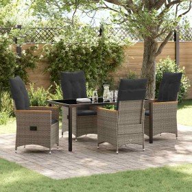 Conjunto de Comedor de Jardín 5 pcs Gris ratán sintético en Sillas de jardín | Comprar online en Foru.es