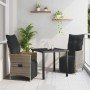 Conjunto de Comedor de Jardín 3 pcs Gris ratán sintético en Sillas de jardín | Comprar online en Foru.es