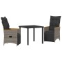 Conjunto de Comedor de Jardín 3 pcs Gris ratán sintético en Sillas de jardín | Comprar online en Foru.es
