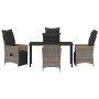 Conjunto de Comedor de Jardín 5 pcs Gris ratán sintético en Sillas de jardín | Comprar online en Foru.es