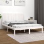 Estructura de cama de madera maciza de pino blanco 160x200 cm de vidaXL, Camas y somieres - Ref: Foro24-3104424, Precio: 161,...