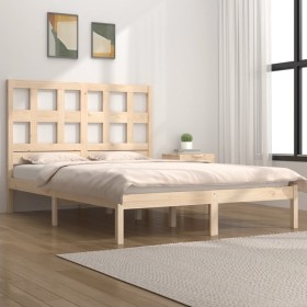Estructura de cama madera maciza de pino 120x200 cm de vidaXL, Camas y somieres - Ref: Foro24-3104473, Precio: 110,03 €, Desc...