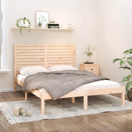 Estructura de cama madera maciza de pino 120x200 cm de vidaXL, Camas y somieres - Ref: Foro24-3104603, Precio: 129,78 €, Desc...